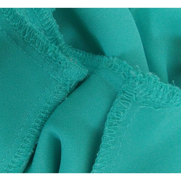 Alfani Blouse Women's L Foam Green Roll Tab Sleeve V Neck Lightweight Cruise - Picture 5 of 9